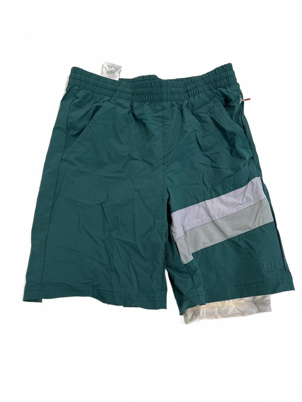 Wilson Track Shorts Green Woven - Boys Large